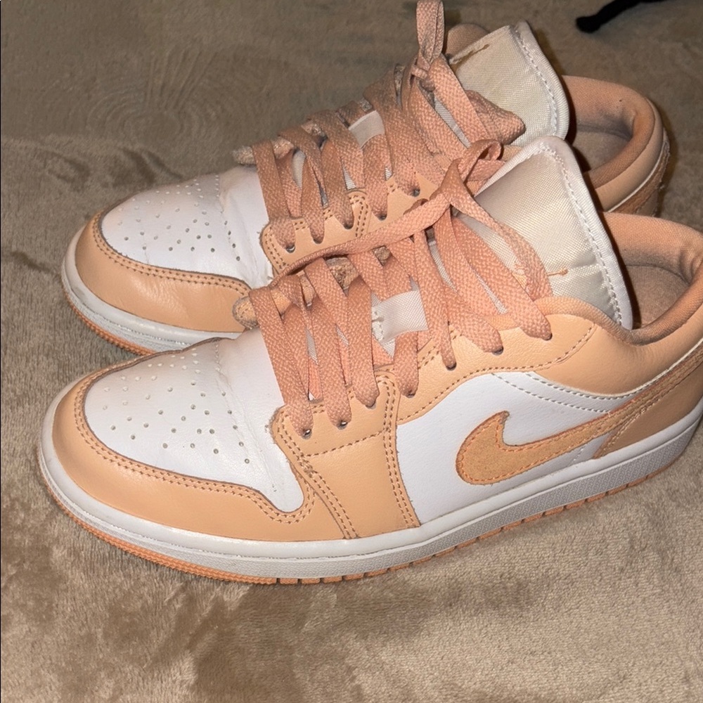 Women's Peach and White Sneakers